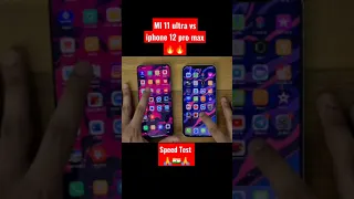 Mi 11 Ultra vs iphone 12 pro max 🔥🔥| Speed test #Shorts #xiaomi #iphone #speedtest