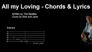 All my Loving Chords and Lyrics The Beatles with TAB