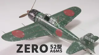 ZERO A6M5 - Water-soluble Acrylic Brush Painting - Aircraft model 1/72 TAMIYA