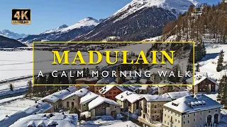 A Calm Morning Walk in a Charming Swiss Mountain Village | Madulain Switzerland | 4K ASMR