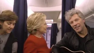 Clinton takes on mannequin challenge with guest star