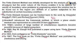 Brief History of the Development of FEM - Introduction to Finite Element Method