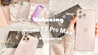 iPhone 12 Pro Max Unboxing in 2022🍯 ( gold, 128gb ) + accessories💫 - aesthetic🧸