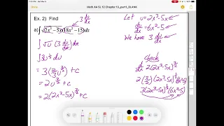 IB Math AA SL: Indefinite Integrals by Substitution (Chapter 13, Section 3)