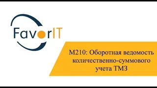 М210: Оборотная ведомость количественно-суммового учета ТМЗ