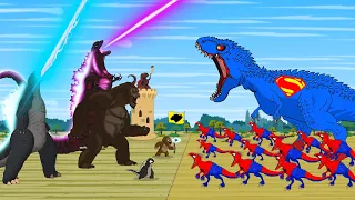 Spider Man DINOSAURS T-REX vs GODZILLA & KONG: Size Comparison | Godzilla & Dinosaurs Cartoon Movies