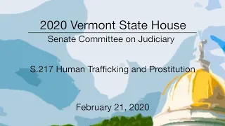 Vermont State House - S.217 Human Trafficking and Prostitution 2/21/20