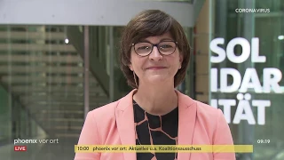 phoenix tagesgespräch mit Saskia Esken (SPD-Vorsitzende) zum geplanten Konjunkturpaket am 02.06.20