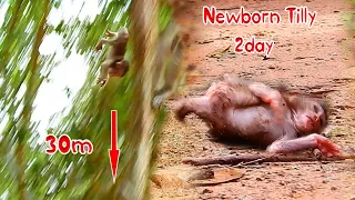 Real action newborn baby Tilly falling down, Just born 2day ago