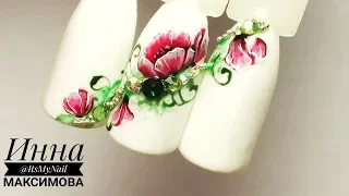 🌸 ШИКАРНАЯ ЦВЕТОЧНАЯ композиция 🌸 РИСУЕМ ЦВЕТЫ на ногтях 🌸 Дизайн ногтей гель лаком 🌸