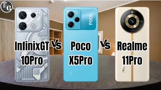 Infinix GT 10 Pro vs Poco X5 Pro vs Realme 11 Pro | TECH NOLG