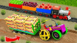 diy mini tractor heavy trolley stuck in mud with parle g science project P3 @sanocreator