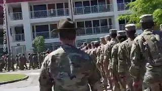 Army Drill Sergeant sings "Baby Shark!"