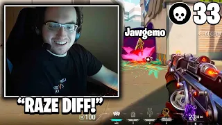 YAY MET EG JAWGEMO IN THE ENEMY TEAM IN RADIANT RANKED & INSANE ACE! FT. STEWIE | ON RAZE | VALORANT
