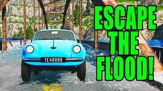 Upgrading Slowest Car To Escape The Flood in Beamng.drive
