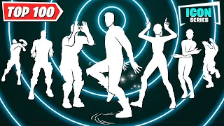 Top 100 Icon Series Dances & Emotes! (Billie Eilish - Bad Guy, Out West, Rebellious, Say So, Classy)