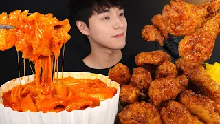 ASMR MUKBANG FRIED CHICKEN & SPICY TTEOKBOKKI🔥 EATING SOUNDS