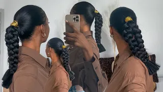 Quick Sleek Double Braided Ponytail Tutorial