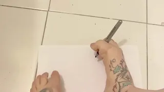 Writing my name, with my foot