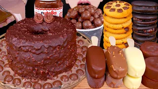 ASMR MALTESERS CHOCOLATE MILK MAGNUM ICE CREAM CAKE OREO NUTELLA DESSERT MUKBANG 먹방咀嚼音 EATING SOUNDS