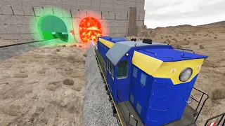 The train is moving into the gate - BeamNG.Drive