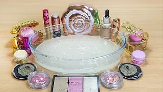 Slime Rose Gold Mixing makeup and glitter into Clear Slime