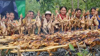 Cooking 250 KG of Whole SPICY CHICKENS Recipe - BBQ 150 Chickens at The Mountain  To Donation Foods