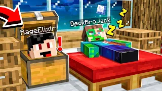 I Spent 24 Hours in BeckBroJack's Minecraft House.. (SECRET RECORDING)