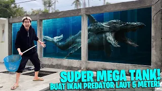 GILA! BIKIN MEGA TANK AQURIUM SUPER BESAR DI BELAKANG RUMAH!!! IKAN PREDATOR 5 METER NGAMUK GAPECAH!