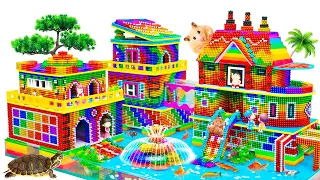 ASMR Video - Build Water Park Summer Mansion Has Swimming Pool And Slide For Pet From Magnetic Balls