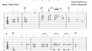 Crazy Arms - Pedal Steel - Jimmy Day solo transcription TAB