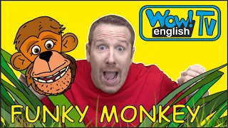 Funky Monkey Dance for Kids from Steve and Maggie | English Story on Wow English TV | Free speaking