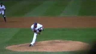 Sony CX12 test film Cleveland Indians Pitcher in slo mo