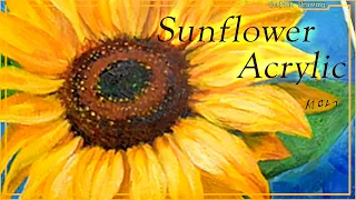 해바라기 아크릴그림,아크릴화/해바라기 그리기/Sunflower Acrylicpainting Tutorial for Beginners Step By Step