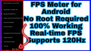 FPS Meter | For Android | Working with Proof | Supports 120FPS | Free App | No Root Required
