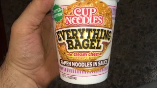 Lets Try LIMITED EDITION Cup Noodles Everything Bagel Cream Cheese Ramen Noodle Sauce