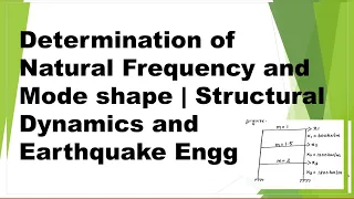 Determination of Natural frequencies and Mode shapes | Structural Dynamics and earthquake Engg | STR