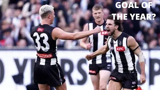 Josh Daicos AFL goal of the year contender Round 19 Collingwood v Essendon