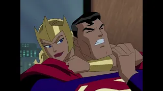 Justice League Animated Superman tries to stop a Amazon Warrior