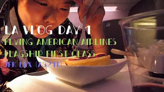 FLYING AMERICAN AIRLINES: FLAGSHIP FIRST CLASS, JFK LAX A321T [LA VLOG DAY 1]