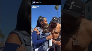 Aaron Donald SCREAMS “WE WORLD CHAMPS” while DRINK BEER at Rams SUPER BOWL PARADE with WIFE!