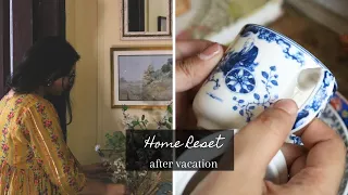 A Slow Day & Home Reset Post Vacation | Coffee Station Décor | Lemon Cake | Small Crockery Haul
