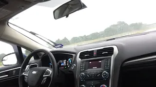 Driving in the rain, in the 2017 Ford Fusion