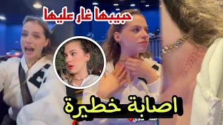 اصابة لين محمد في سيارة لانا خافت محمود غار على بيسان 😲