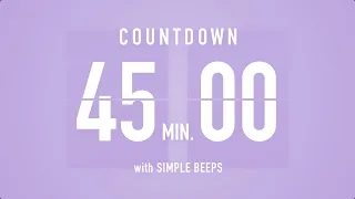 45 Min Countdown Flip Clock Timer / Simple Beeps 🫐 🔔