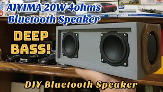 DIY: 20W 4ohms AIYIMA Bluetooth Speaker | XY-P15W Amplifier | 12.6V 3s2p Battery Pack | Deep Bass