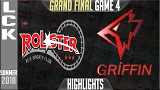 KT vs GRF Highlights Game 4 | LCK Playoffs Final Summer 2018 | KT Rolster vs Griffin G4