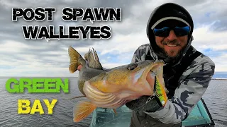 April Post Spawn Walleyes on Green Bay! (Oconto)