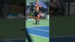 JJ Wolf shirtless practice at the CITI OPEN