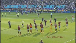 Leicester City vs. West Ham Utd  --- Our first away match WHU. Amazing support from the Fans ! ! !